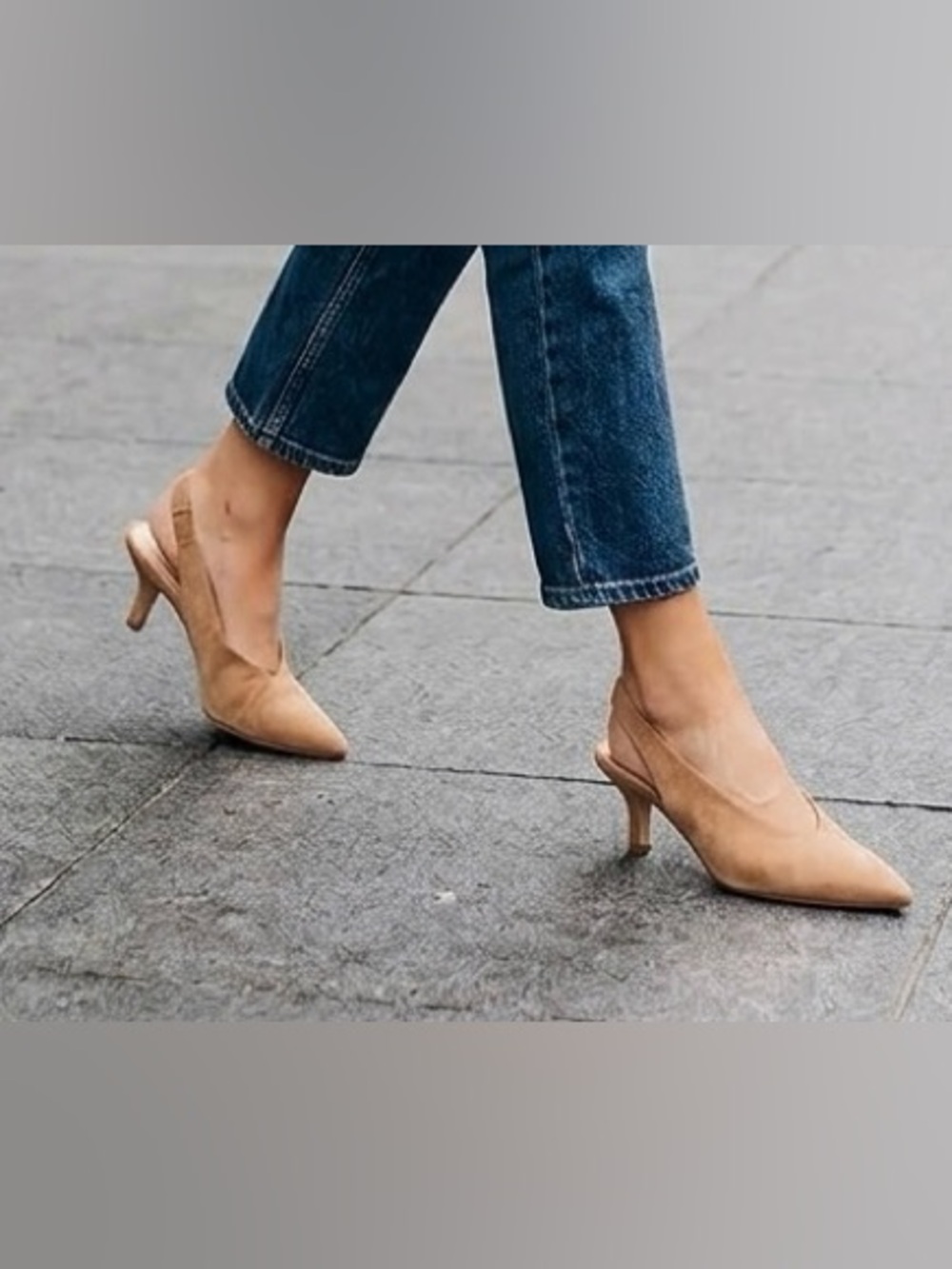 H&M Tan Suede Pointed-Toe
Slingback Heels size:37(6)